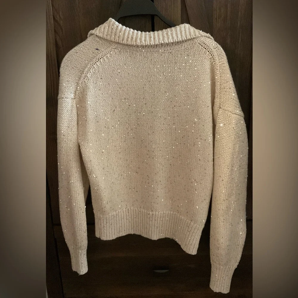 J. Crew Women's Sequin Polo Sweater